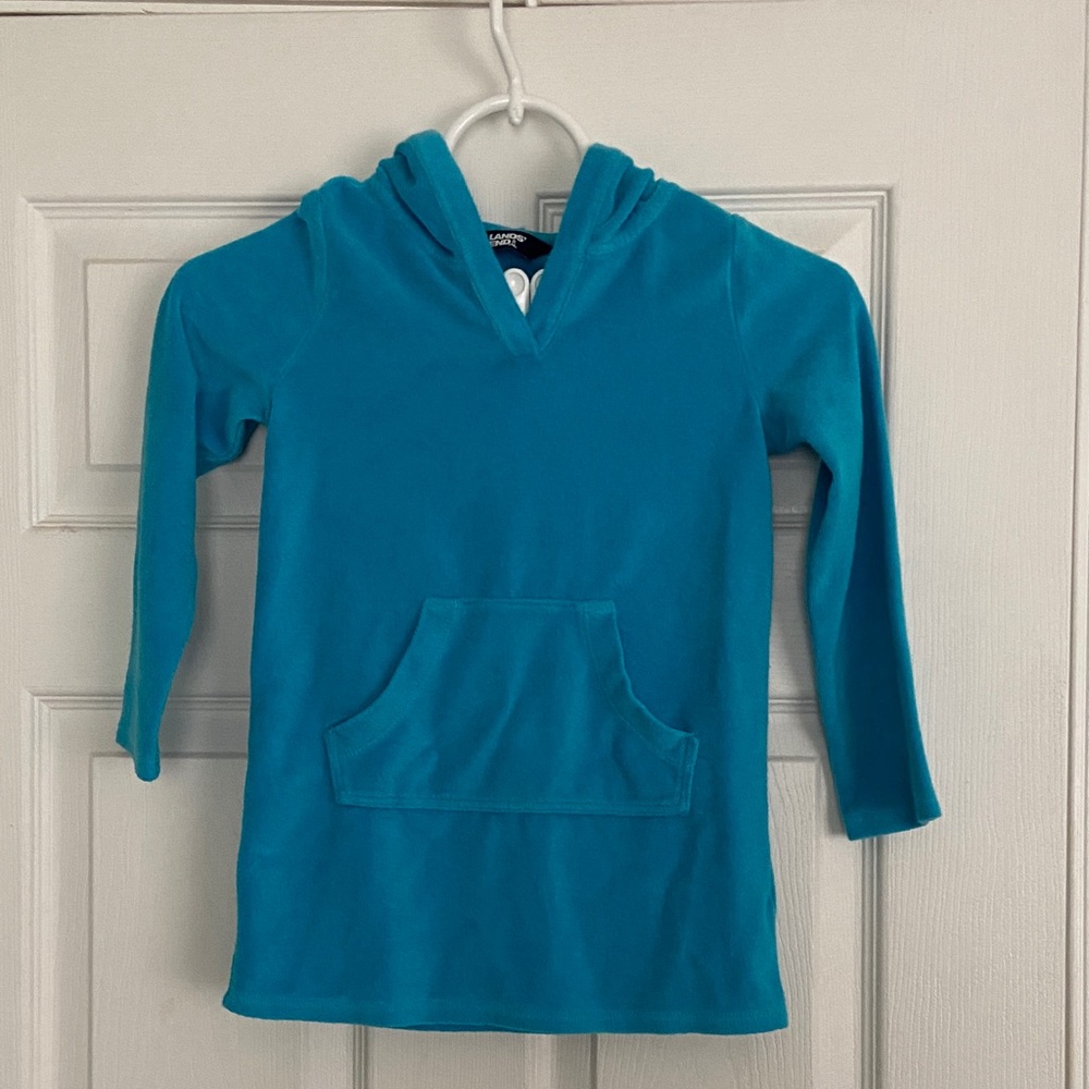 Lands' End Teal Hooded Pullover for Kids